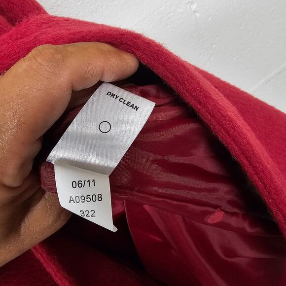 Apple Seeds Long Sleeve Button Down Coat Jacket Women Large Red Outerwear Office - Picture 6 of 9